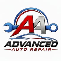 Advanced Auto Repair logo with AA lettering and a wrench